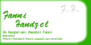 fanni handzel business card